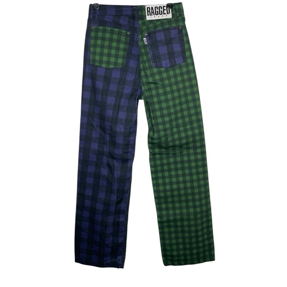 The Ragged Priest Jeans Hyde Straight Leg Split Check Print Green Purple SZ 26 - Picture 8 of 14